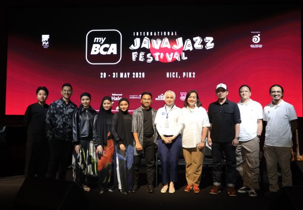 -Ki-Ka- The Seciorias, Norisa, Dewi Gontha, Willy Budiman, Nikita Dompas, Sandy dalam Press Conference 1 myBCA International Java Jazz Festival